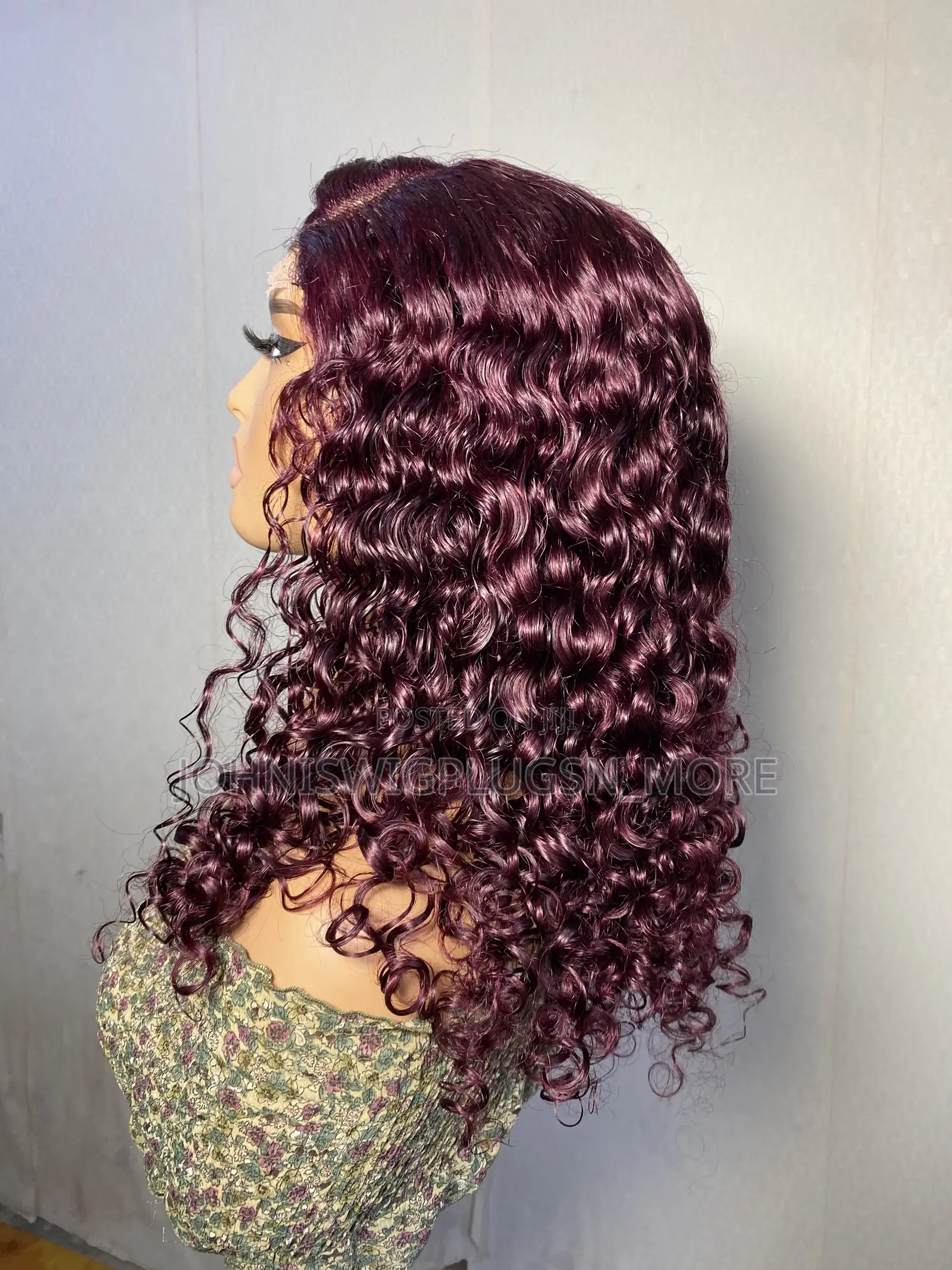 18” Burgundy Pixie Curls