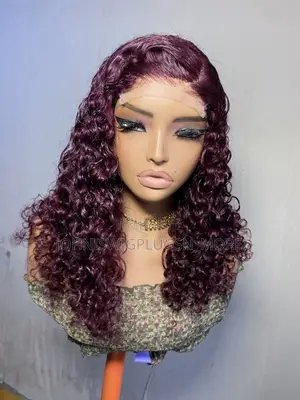 18” Burgundy Pixie Curls