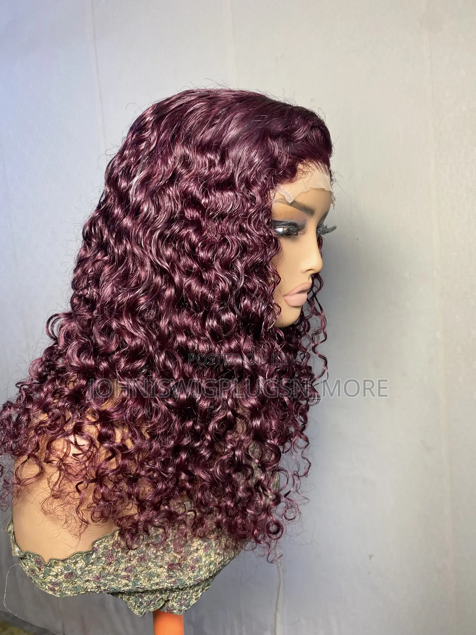 18” Burgundy Pixie Curls