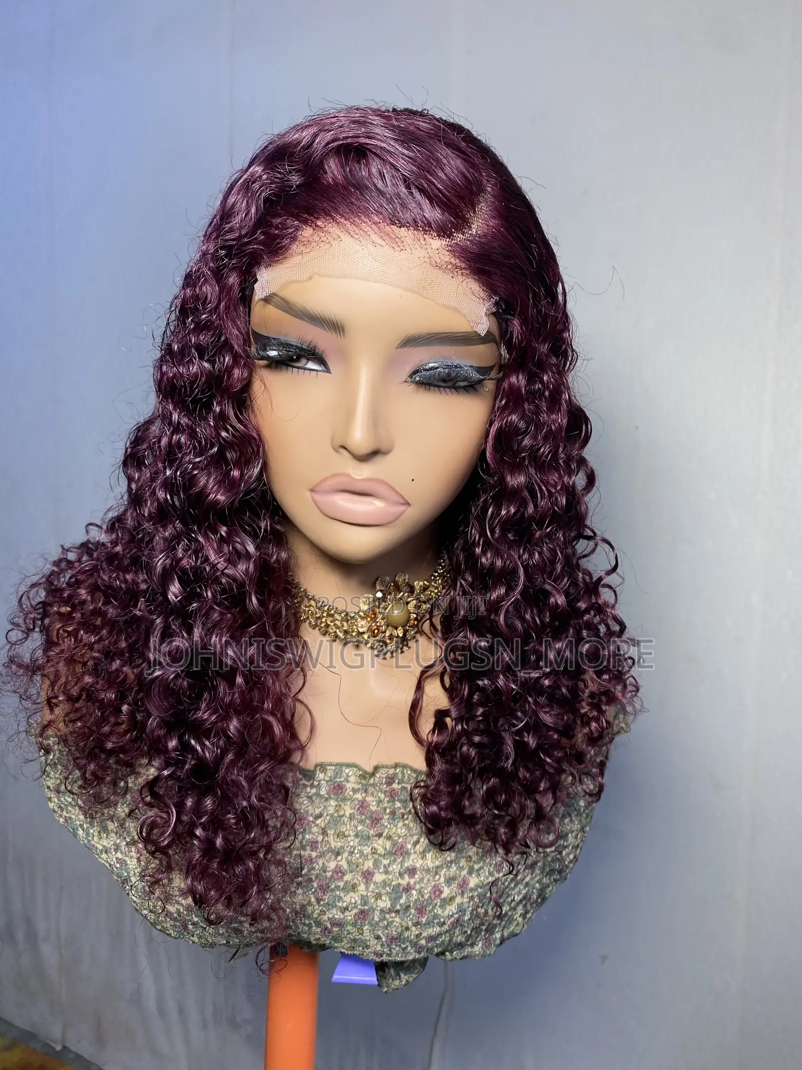 18” Burgundy Pixie Curls