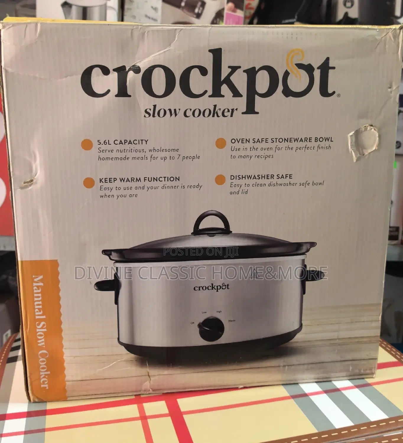 Crockpot 5.6lit Oval Slow Cooker Manual Control
