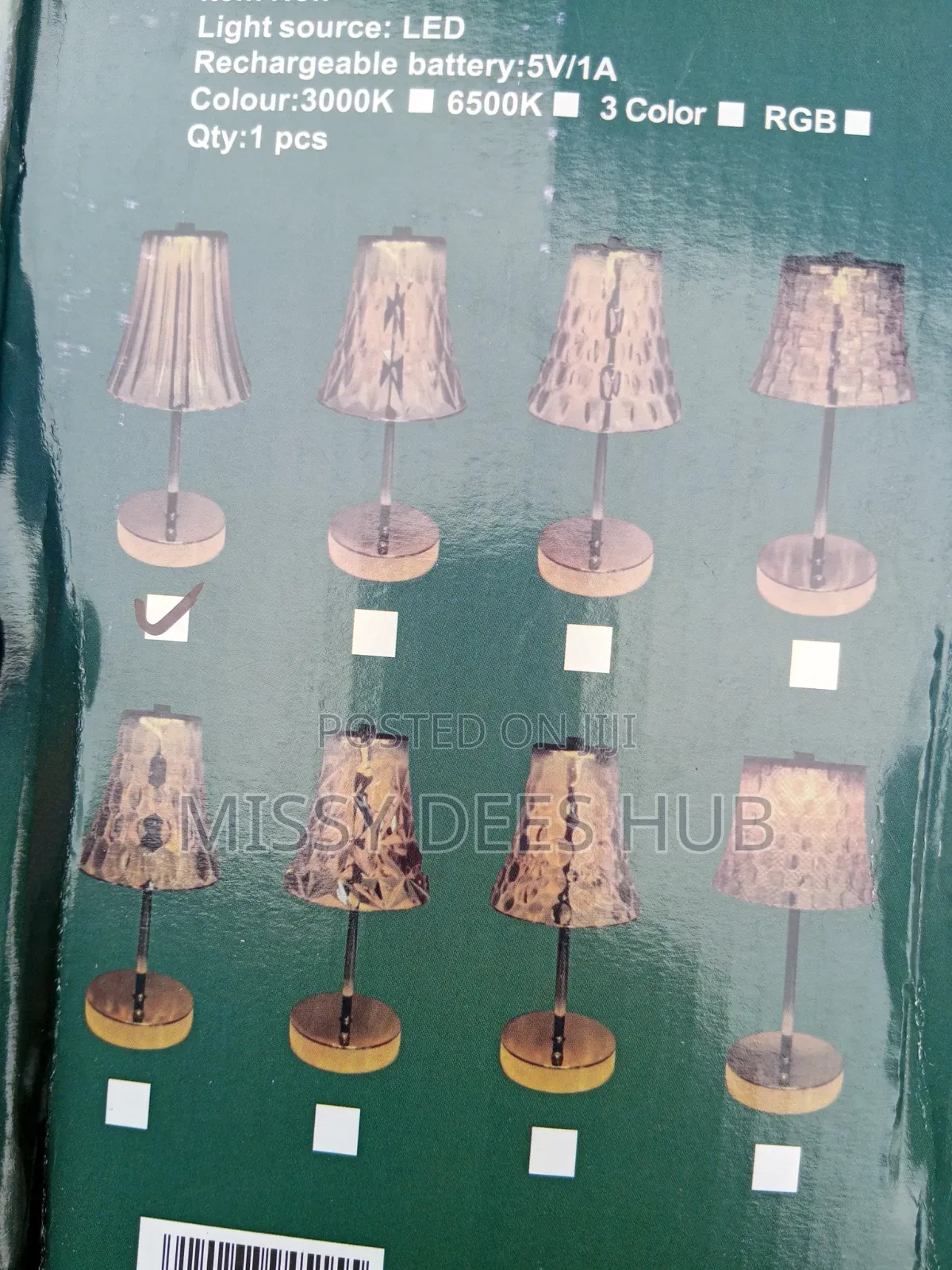 Crystal Table Lamp (Rechargeable)