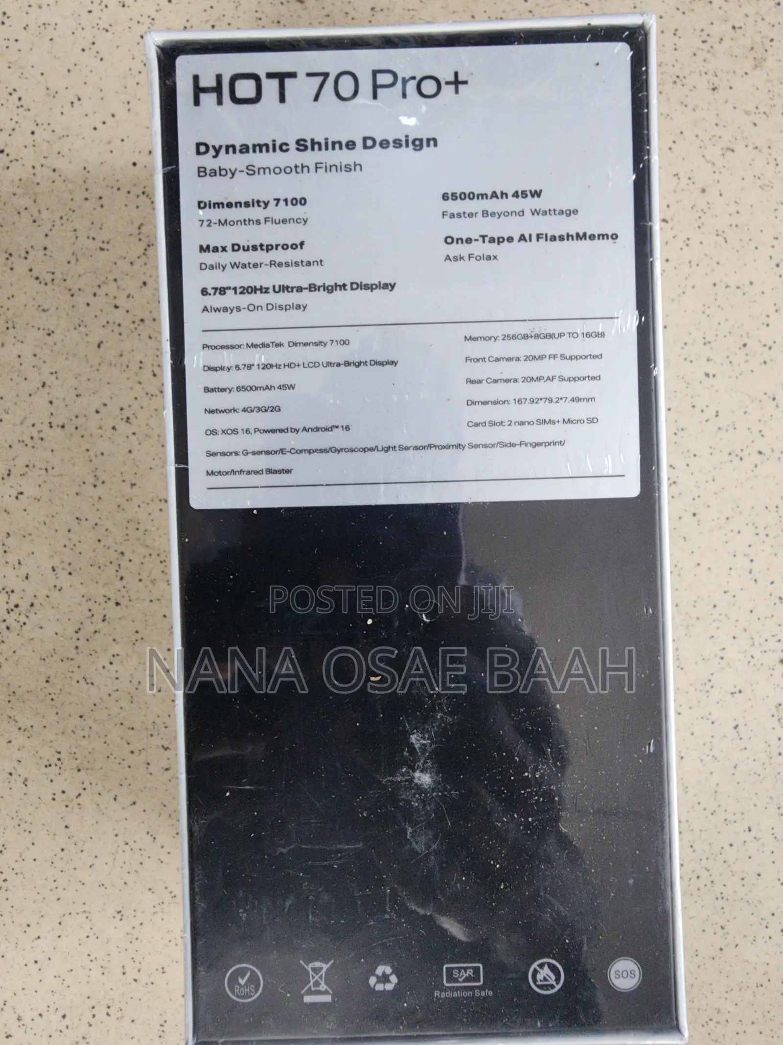 New Infinix Hot 70 Pro 5G+ 256 GB Black