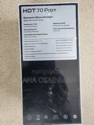 New Infinix Hot 70 Pro 5G+ 256 GB Black