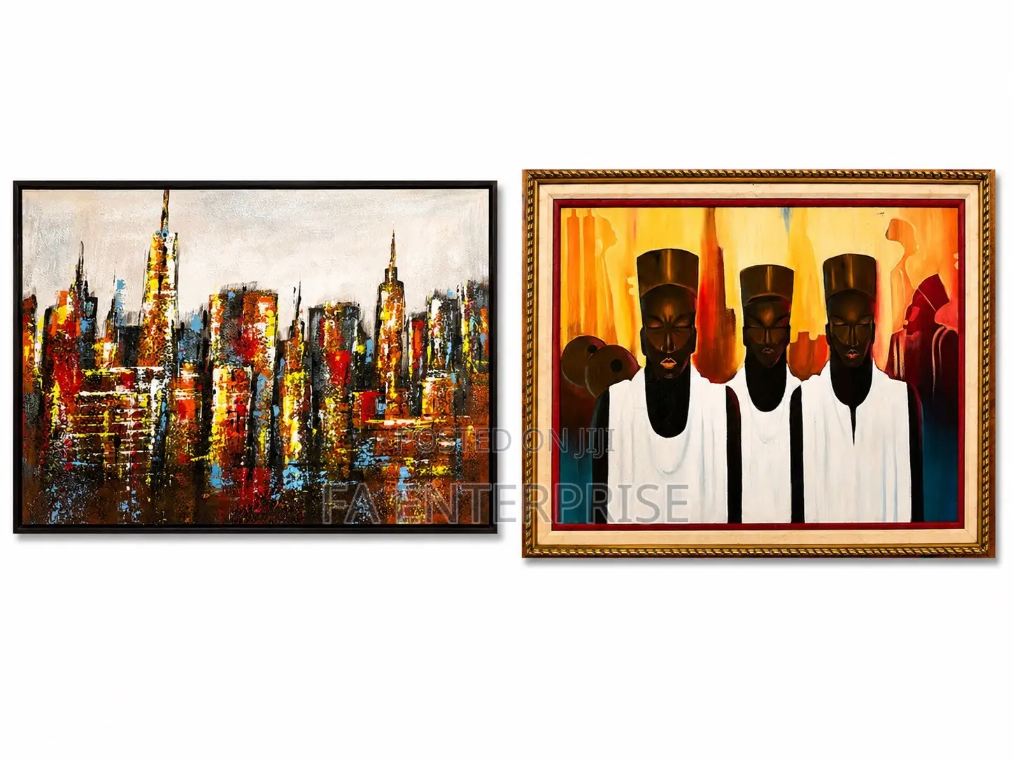 Artifacts Beautiful Framed Abstract Cityscape Painting – Wall Art ,