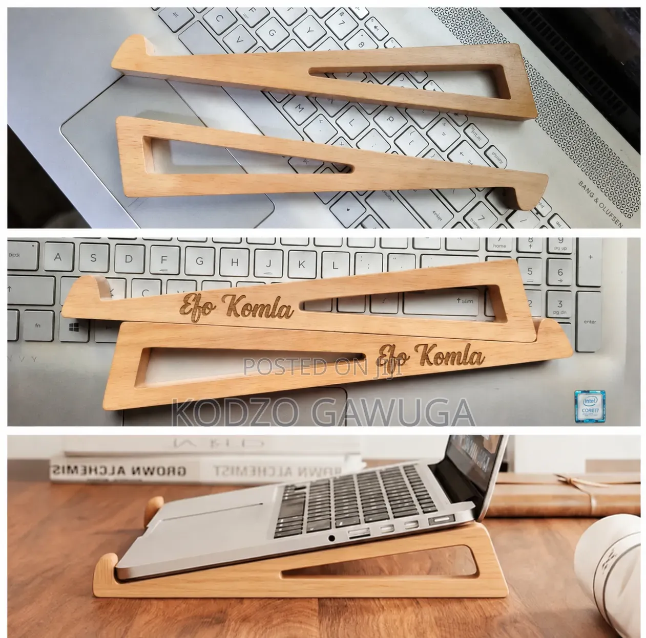 Wooden Laptop Stand (With Engraving of Your Name)
