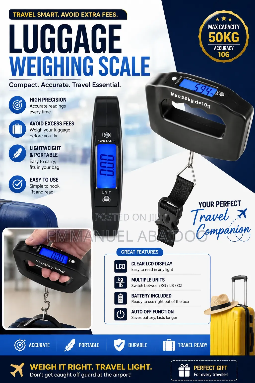 Digital Luggage Weighing Scale – Travel Smart!