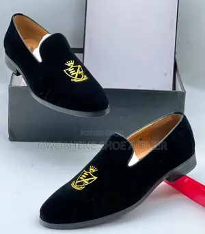 Versace Black Velvet Slip-on Loafer