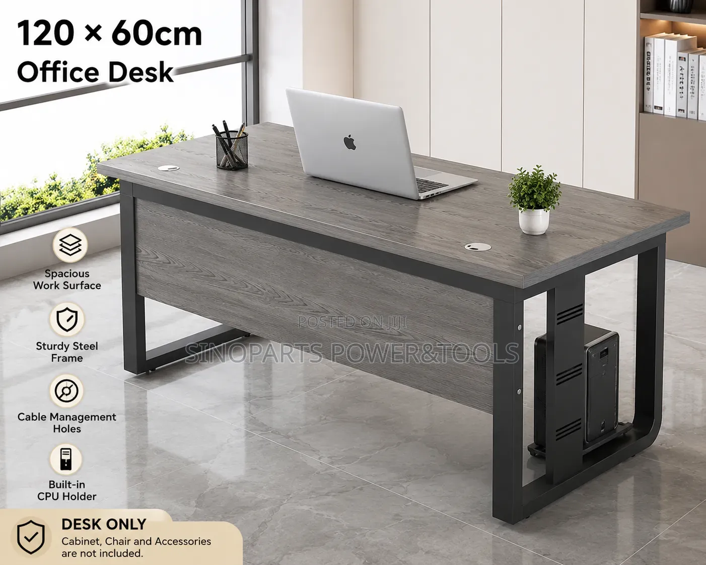 Modern Office Desk 120x60cm With CPU Holder