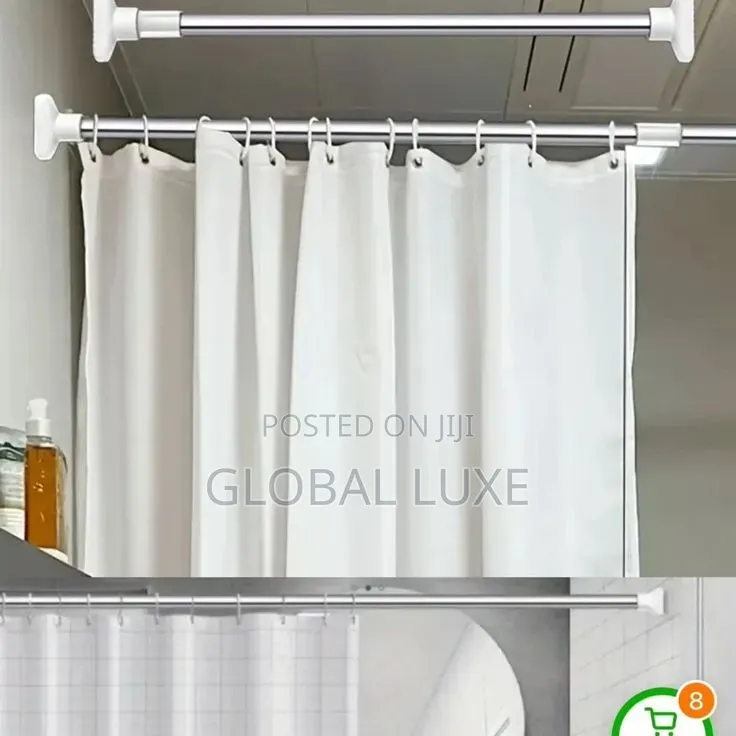 Adjustable Telescopic Curtain Rod – Strong & Durable