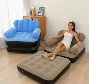 2-in-1 Inflatable Sofa – Portable Sofa Chair With Footrest