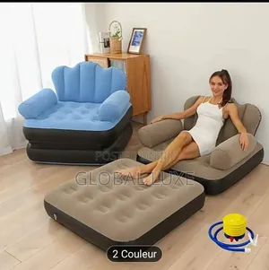2-in-1 Inflatable Sofa – Portable Sofa Chair With Footrest