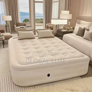 Double Inflatable Bed With Built-in Pump – Comfortable Air Mattress
