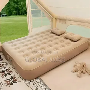 Double Inflatable Bed With Built-in Pump – Comfortable Air Mattress