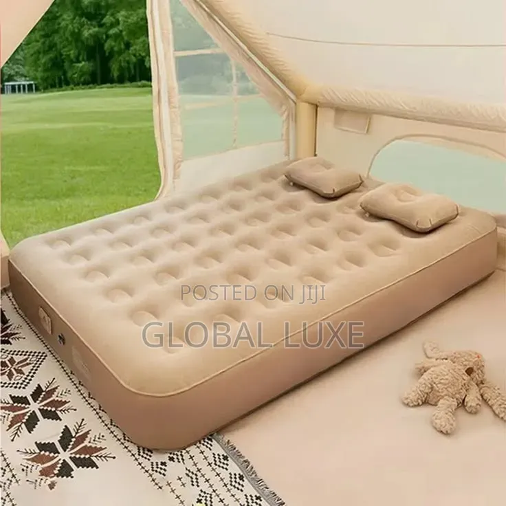Double Inflatable Bed With Built-in Pump – Comfortable Air Mattress