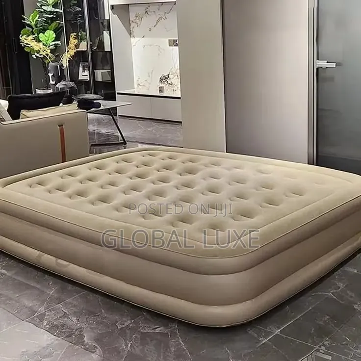 Double Inflatable Bed With Built-in Pump – Comfortable Air Mattress