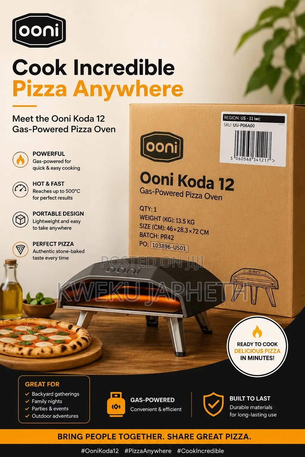 Ooni Koda 12 Gas Powered Pizza Oven
