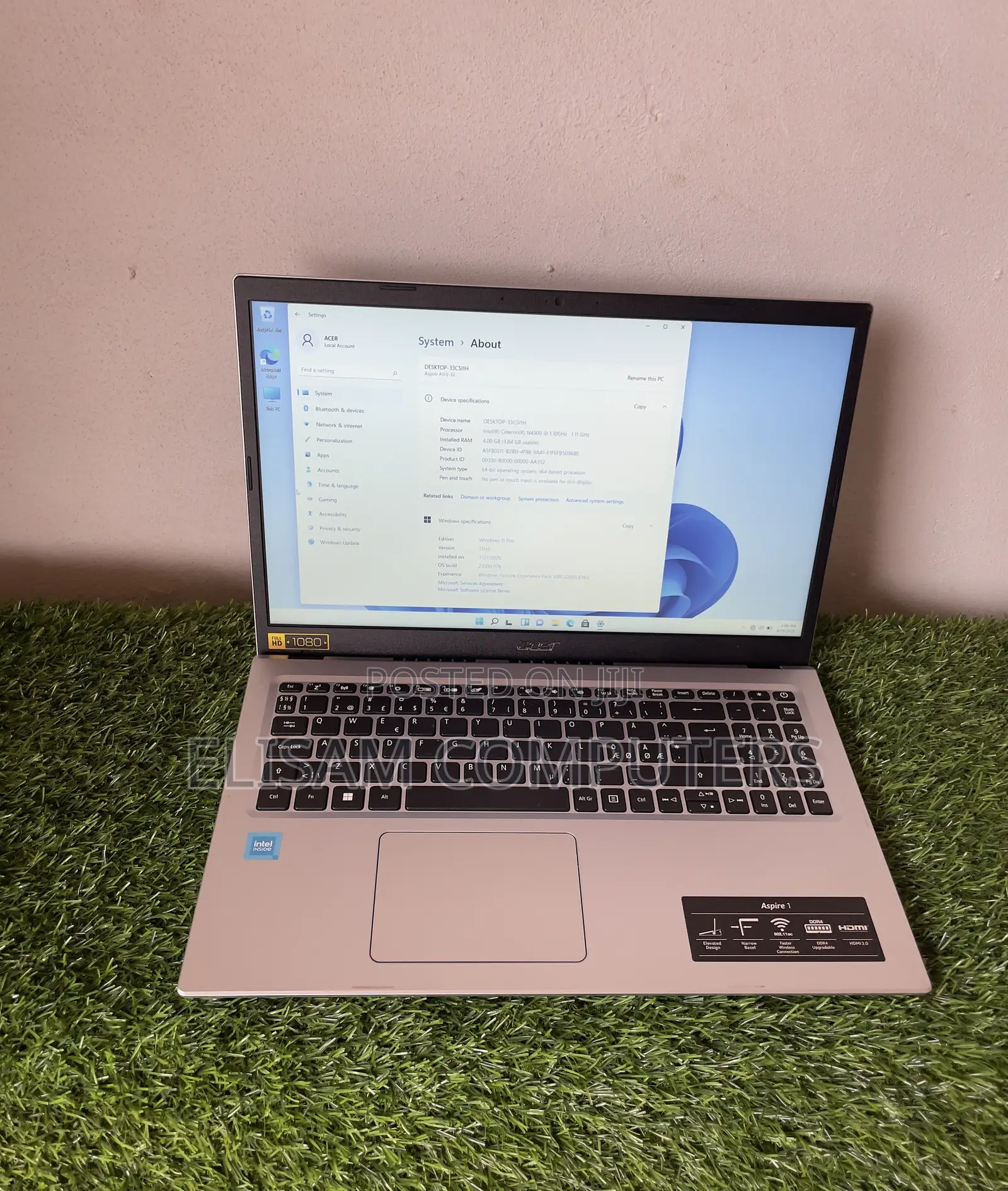 Laptop Acer 4GB Intel Celeron SSD 128GB