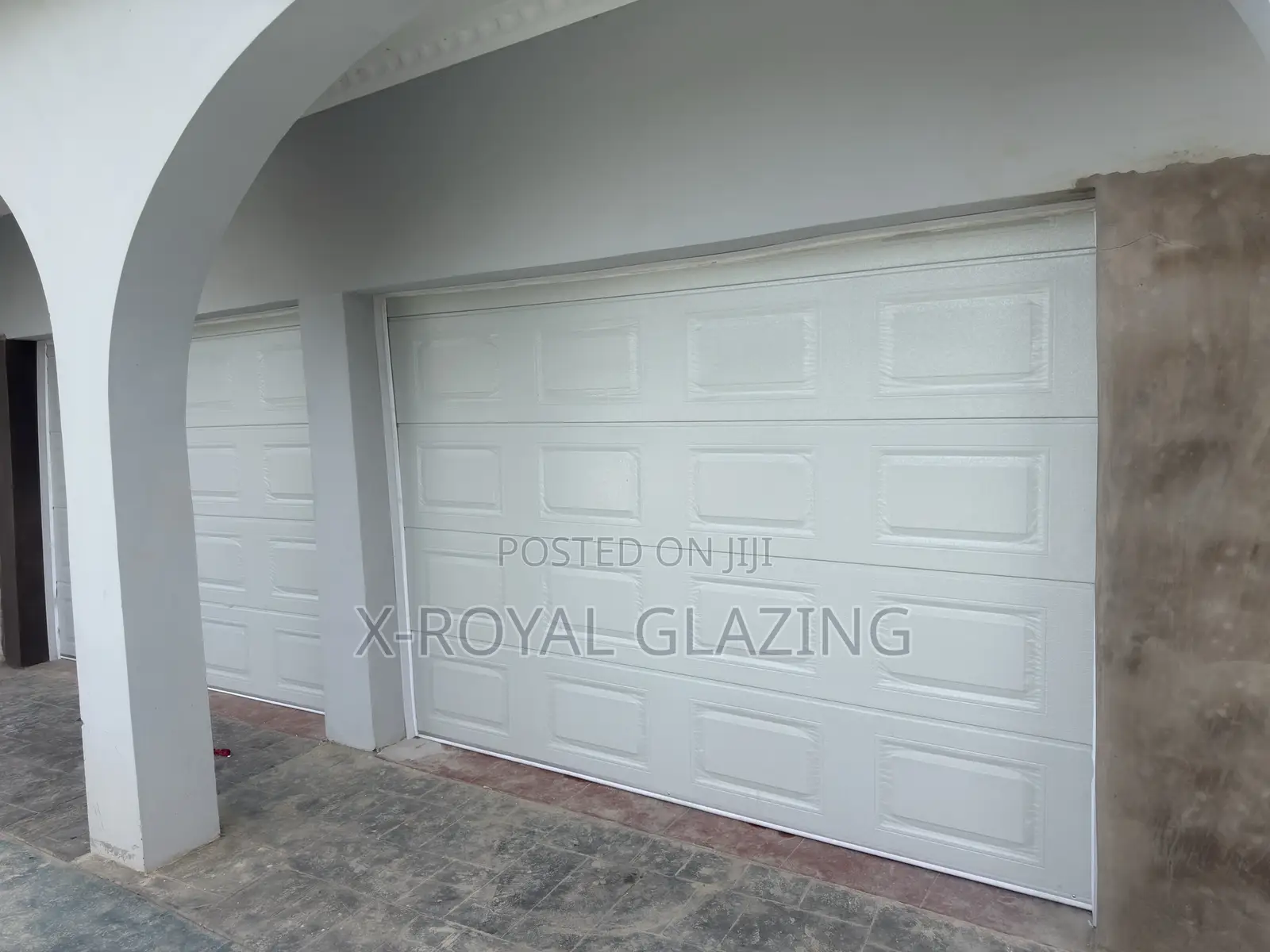 Double Face Remote Control White Garage Door Well Installed