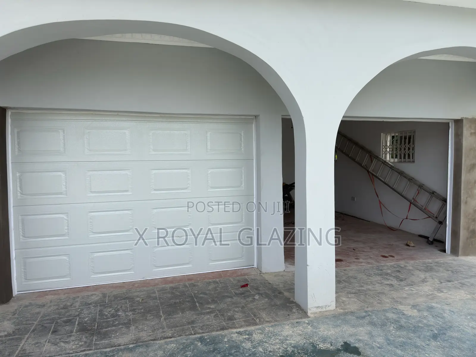 Double Face Remote Control White Garage Door Well Installed