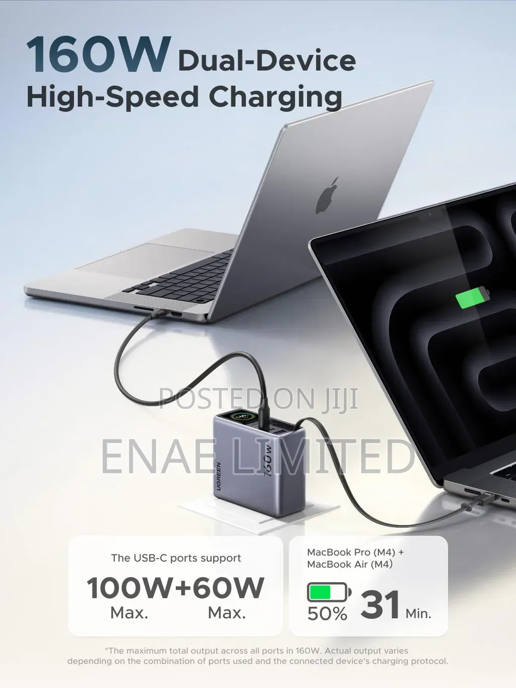 Ugreen Nexode Pro 160w Charger With Retractable Cable