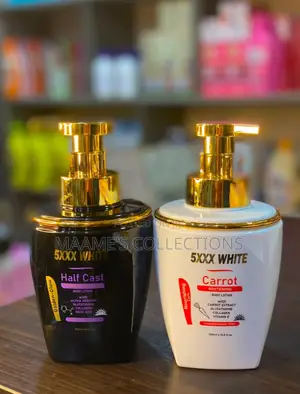 5XXX WHITE Half Cast and Carrot Whitening Body Lotions (GH₵ 150 Each)