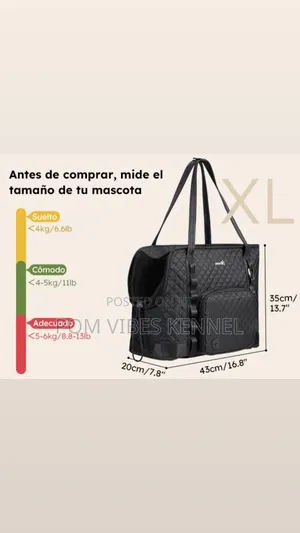 Pecute Quilted Black Pet Carrier Tote Bag