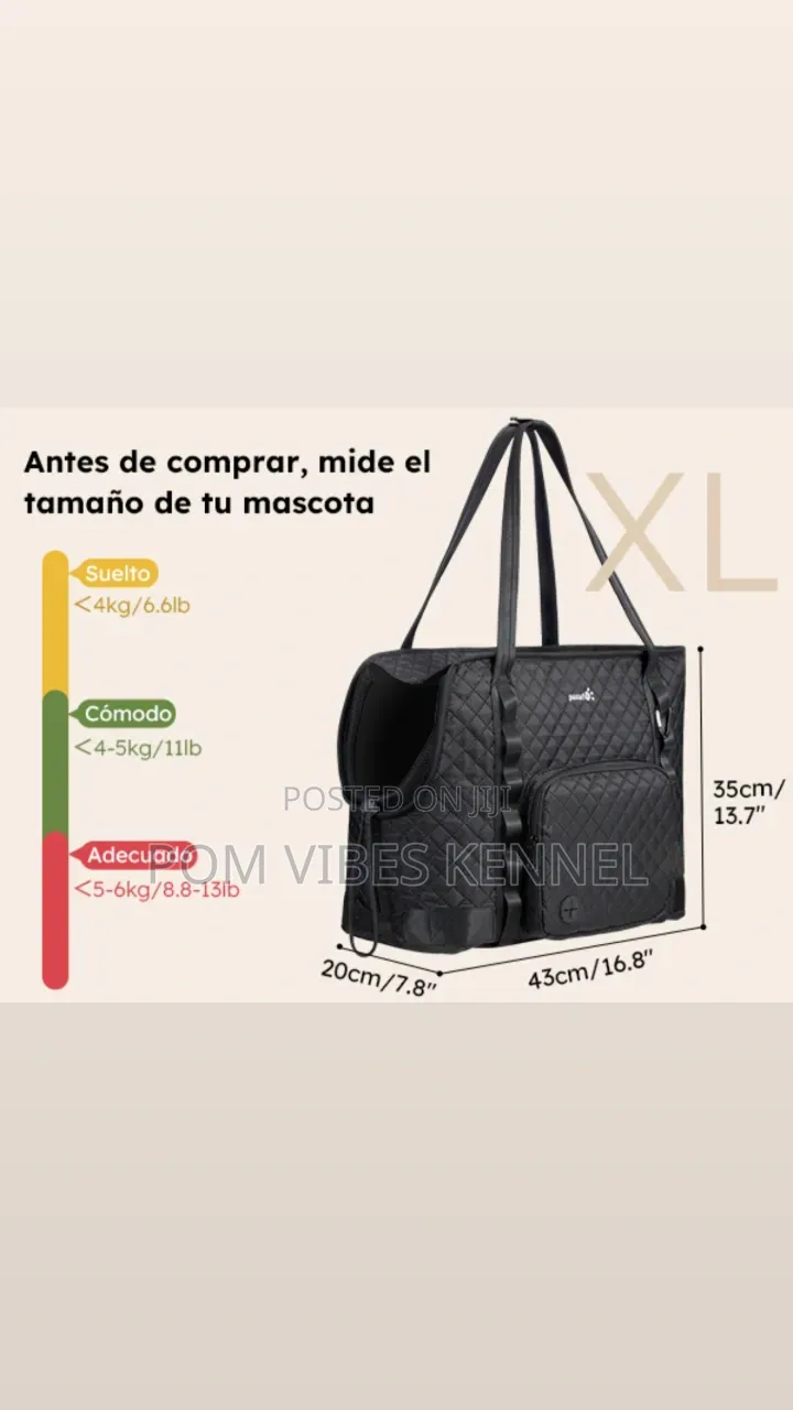 Pecute Quilted Black Pet Carrier Tote Bag