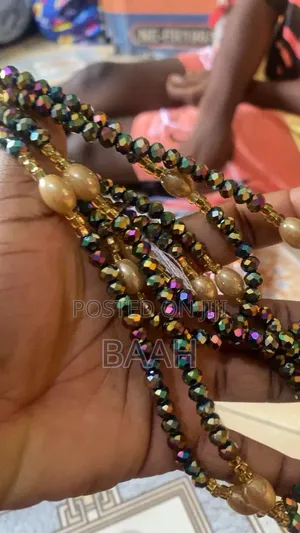 > GH₵ 85 - Midnight Shine Crystal Waist Beads With Gold - 1 Piece