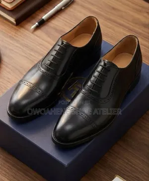 Frank Perry Men's Black Semi-Brogue Adelaide Oxford Dress Shoes