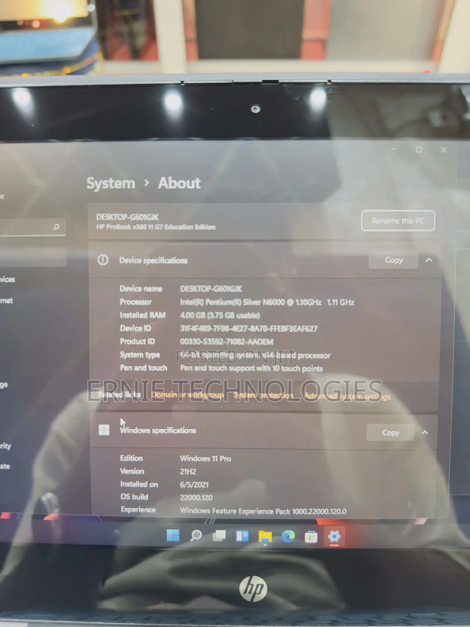 Laptop HP ProBook x360 11 G6 EE 4GB Intel Pentium SSD 128GB