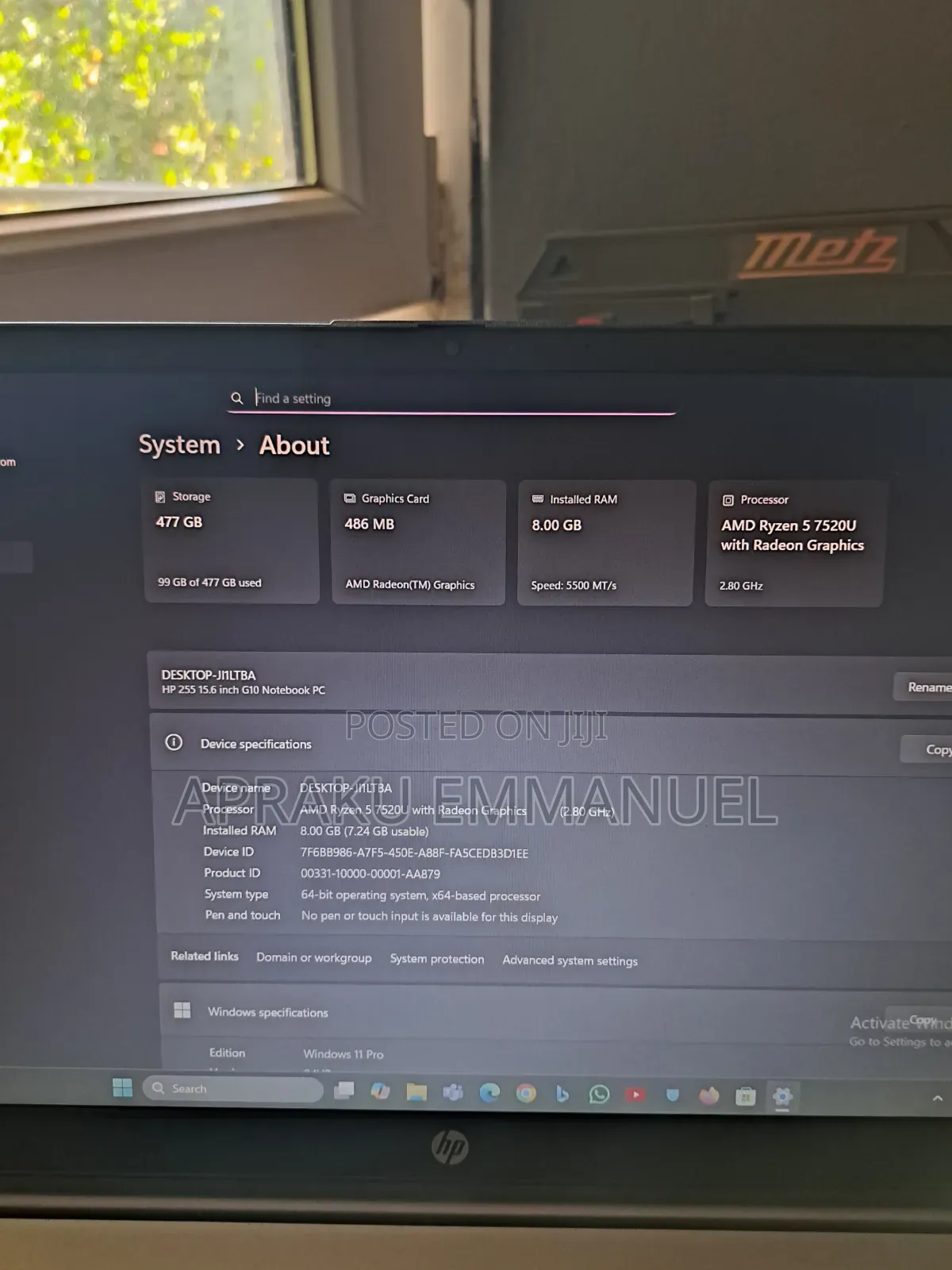 Laptop HP Stream Notebook 8GB AMD Ryzen 5 SSD 512GB