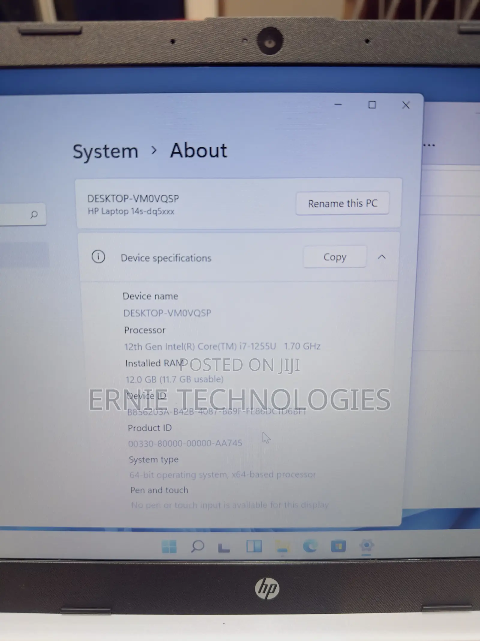 Laptop HP 14-dq1088wm 12GB Intel Core i7 SSD 256GB