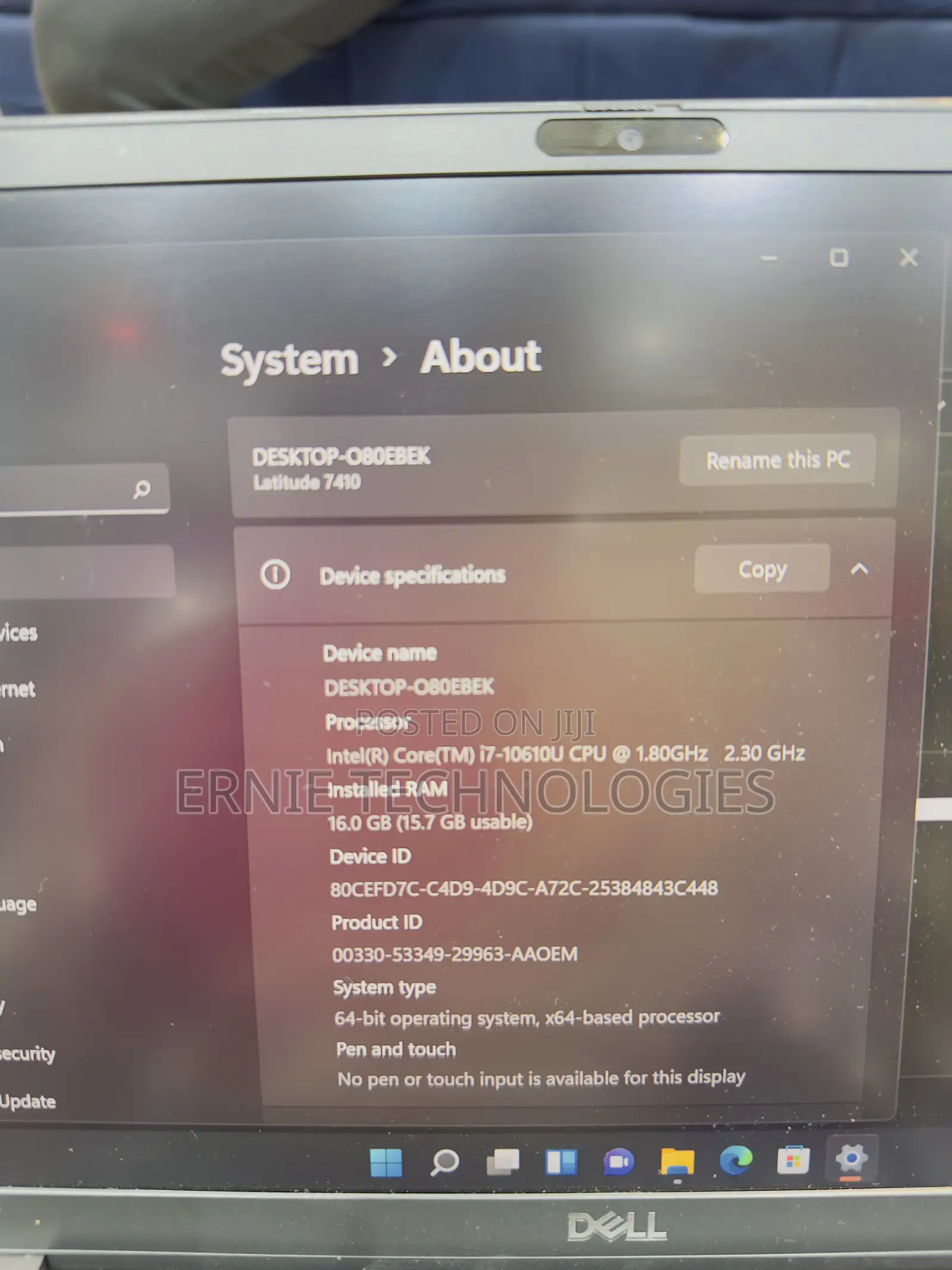 Laptop Dell Latitude 7410 16GB Intel Core i7 SSD 256GB