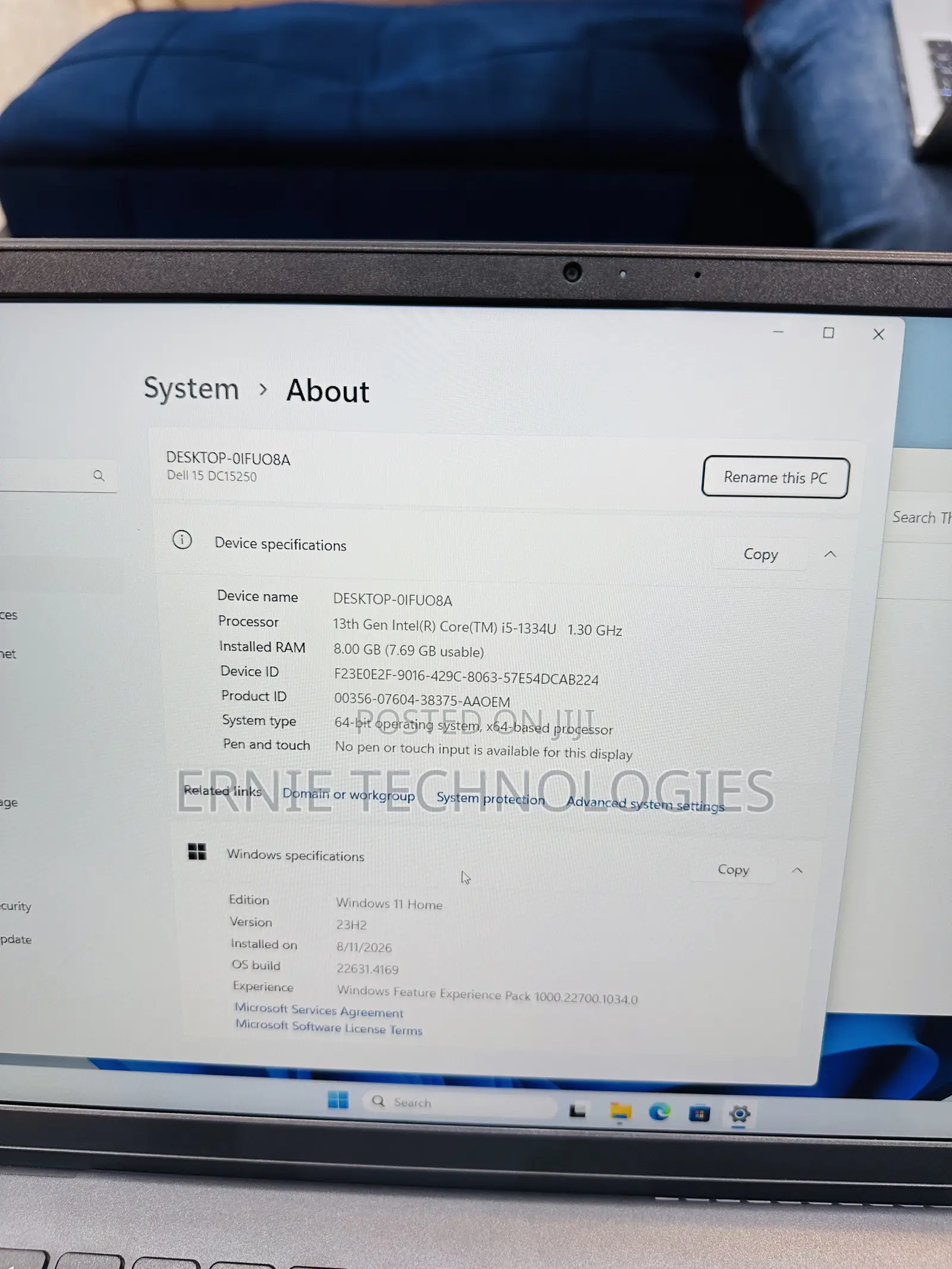 Laptop Dell 8GB Intel Core i5 SSD 512GB