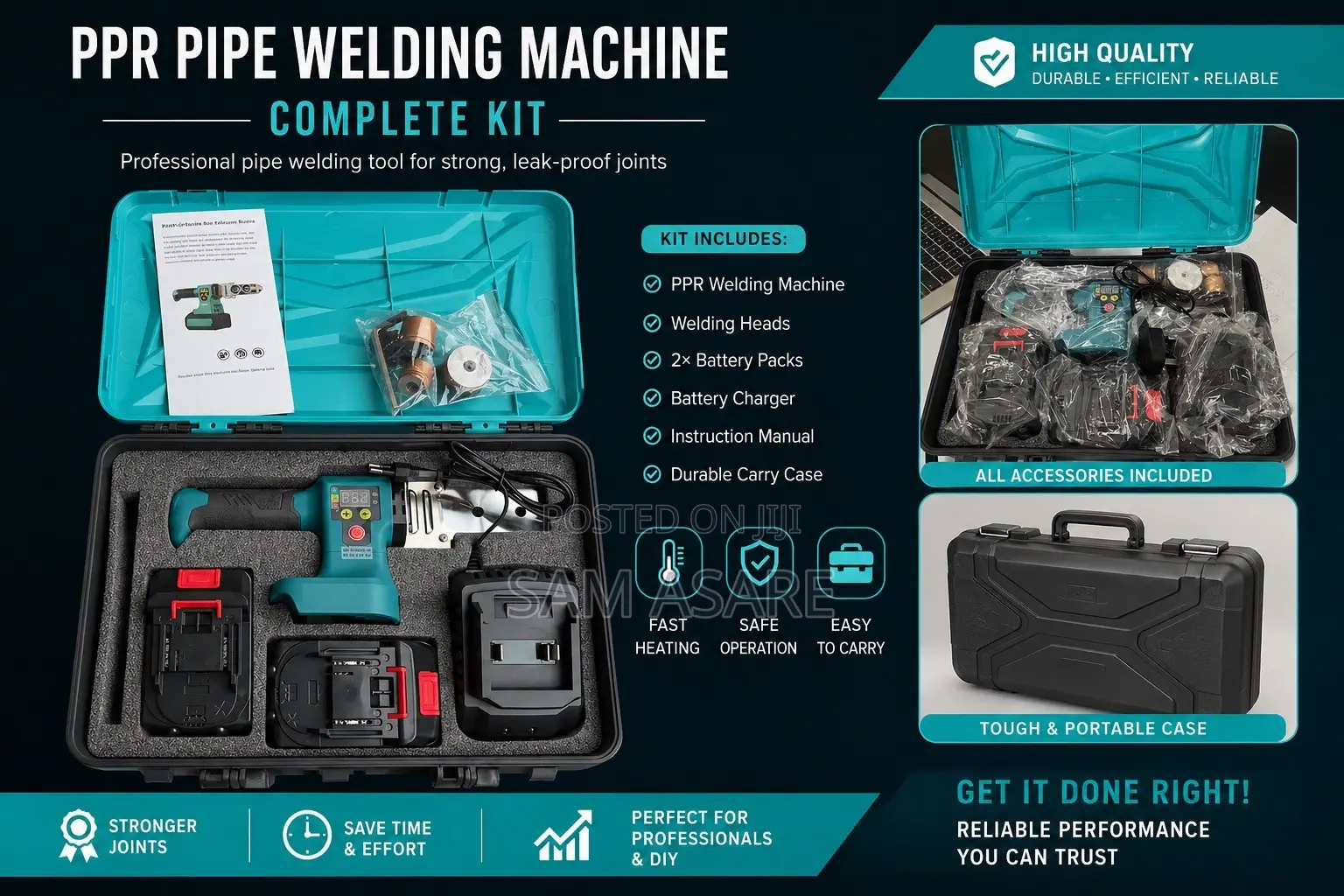 Cordless Electric PPR Pipe Fusion Welding Machine – Complete Kit