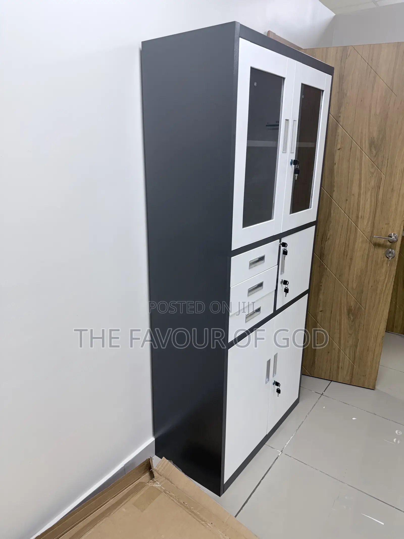 An Authentic Made Metal Cabinet With Safe