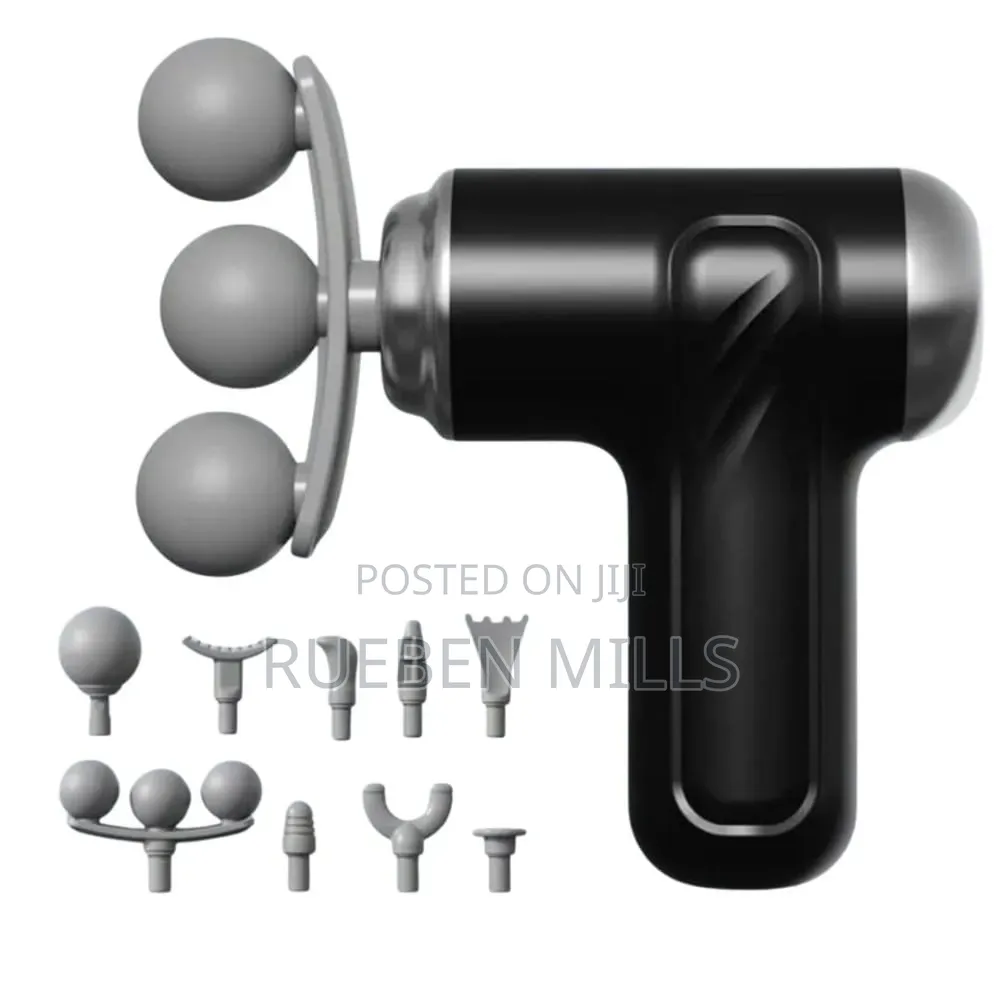 Triple-Head Deep-Tissue Facia Massage Gun - 9 in 1