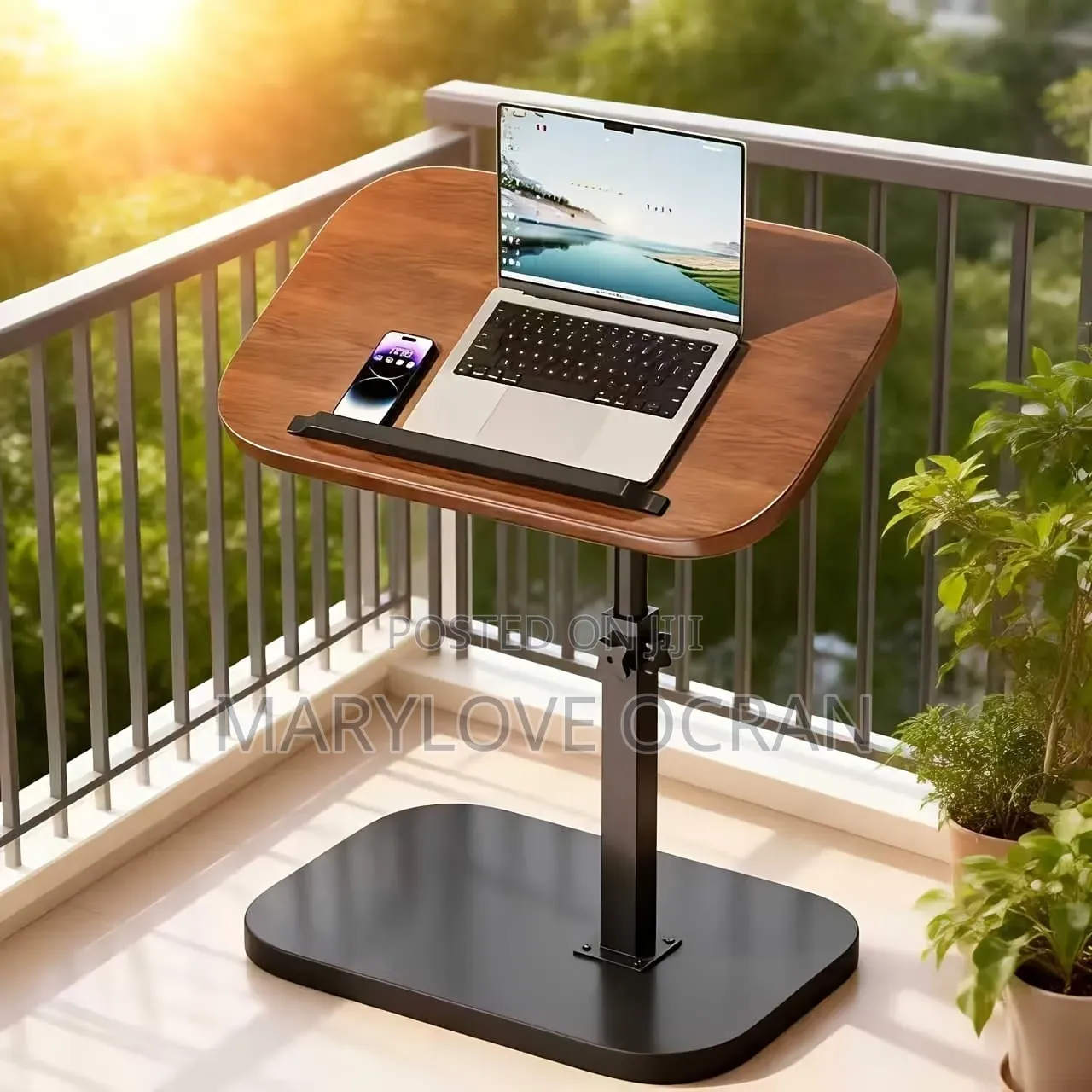 Side Laptop Table With Adjustable Height
