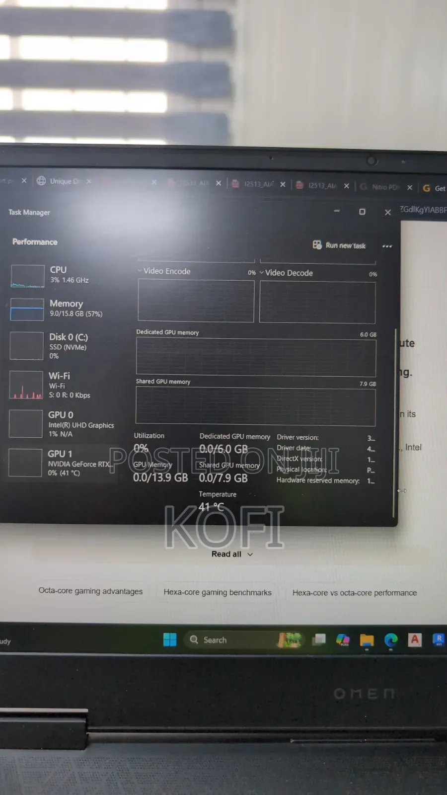 Laptop HP Omen 15 16GB Intel Core i7 SSD 500GB