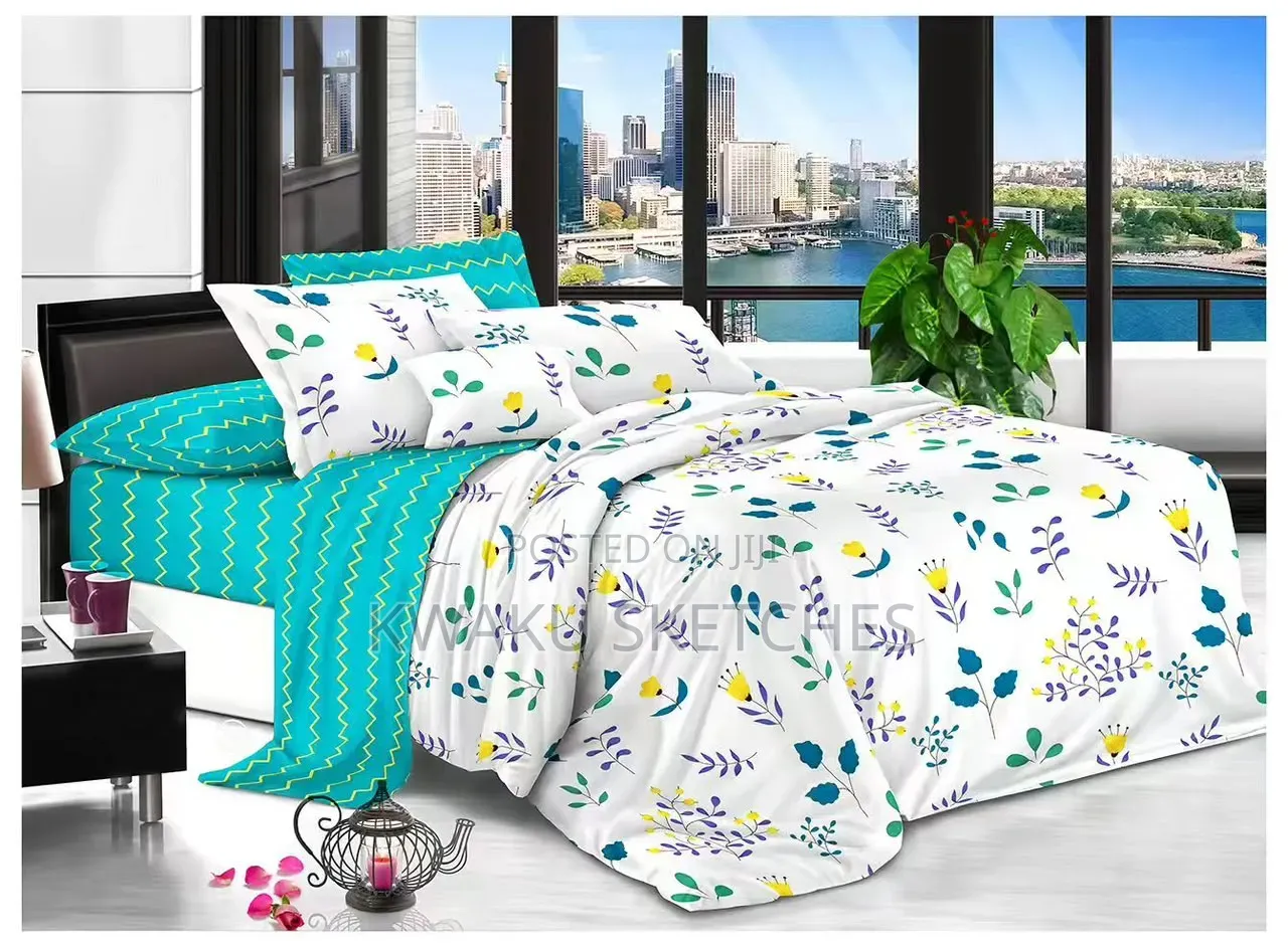 Deluxe Home Bedding Set - 1 Bedsheet 3 Pillow Cases