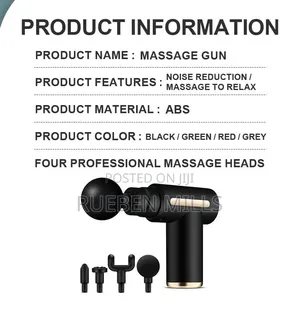 Quality Handheld Percussion Massage Gun (Four Heads, Six Speed Levels)
