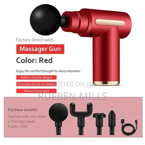 Massage Gun With 4 Interchangeable Heads Cordless Rechargeable