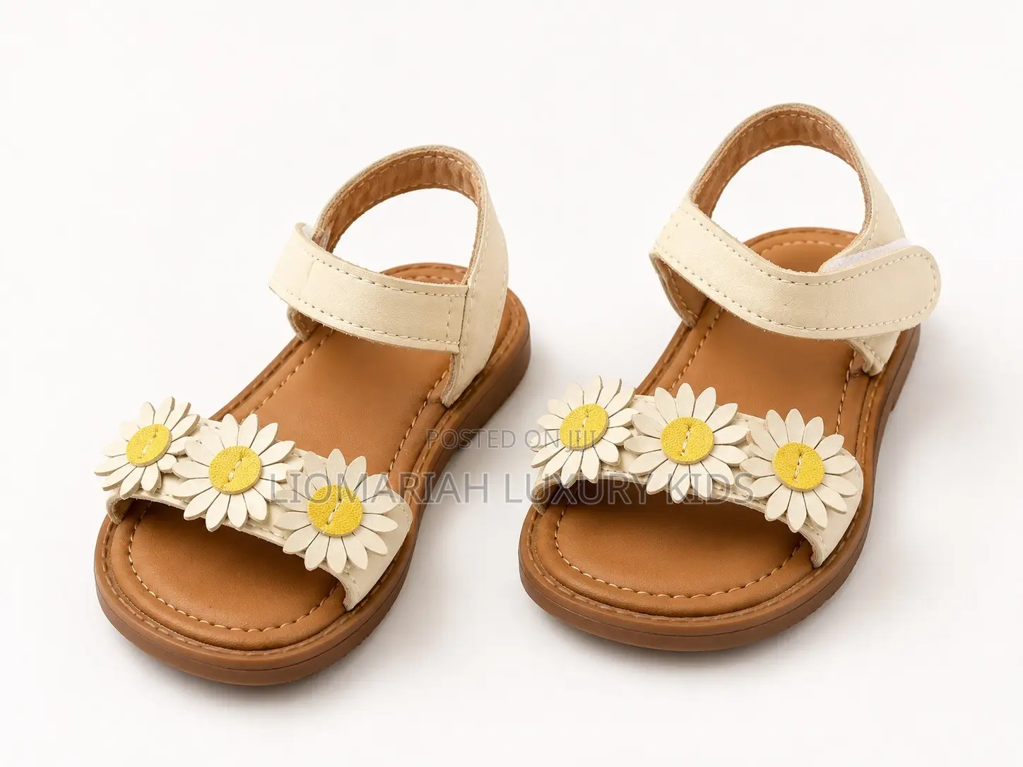 Girls Cream Floral Sandal