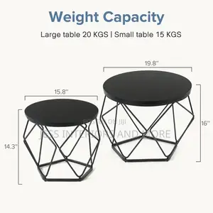 Coffee Table Set of 2, Nesting Side Tables for Living Room