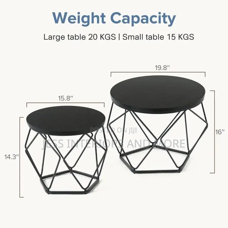 Coffee Table Set of 2, Nesting Side Tables for Living Room