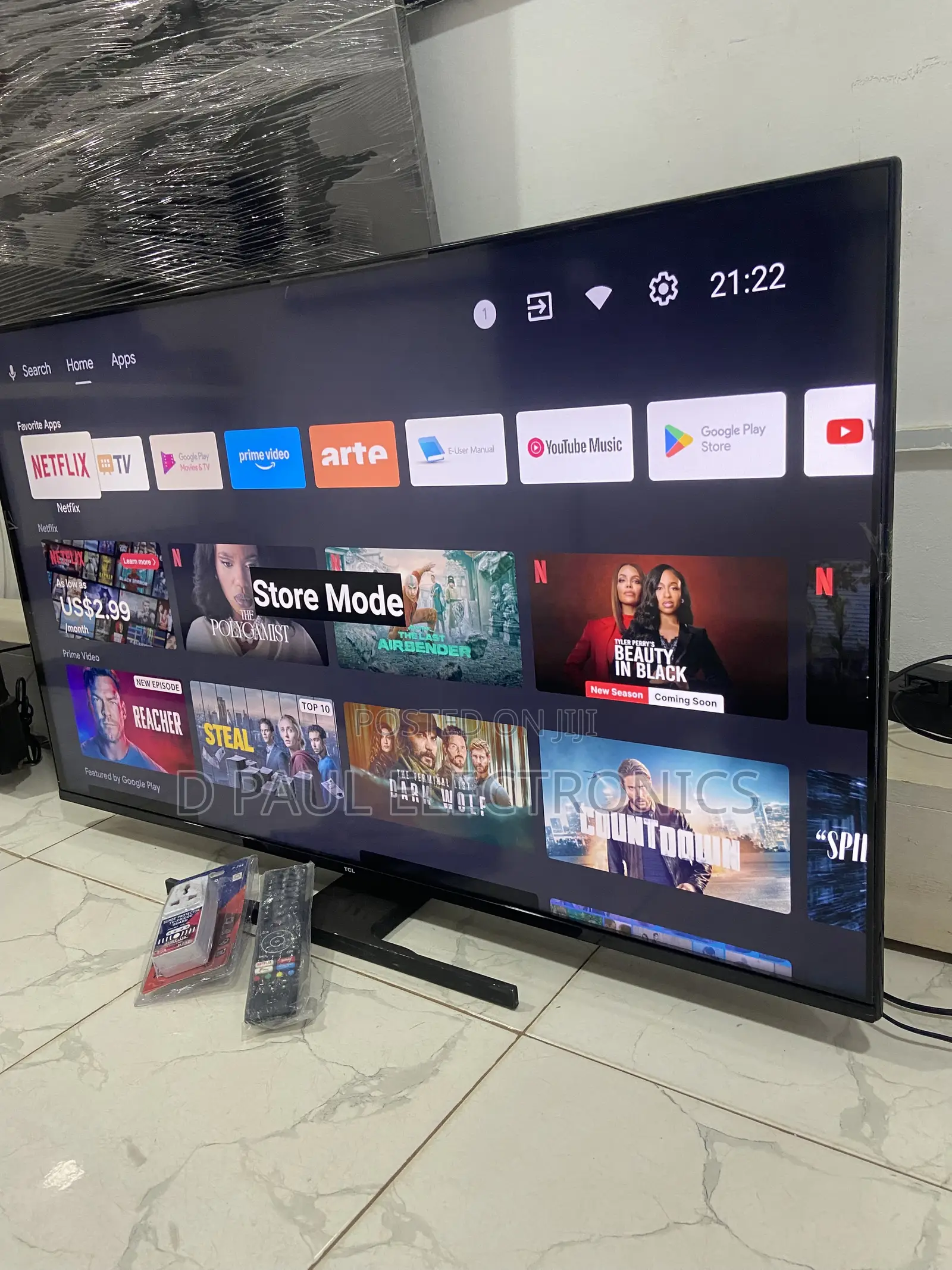50 Inches Full Digital Satellite Ultra HD Led Smart Android TCL TV.