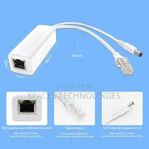 12V 2A , 19W 100Mbps Active POE Splitter , IP Camera Non-Poe Devices