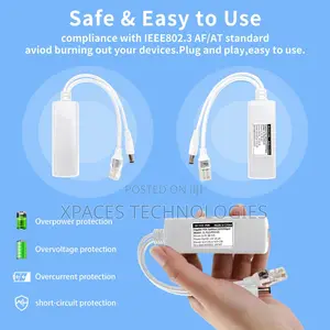 12V 2A , 19W 100Mbps Active POE Splitter , IP Camera Non-Poe Devices