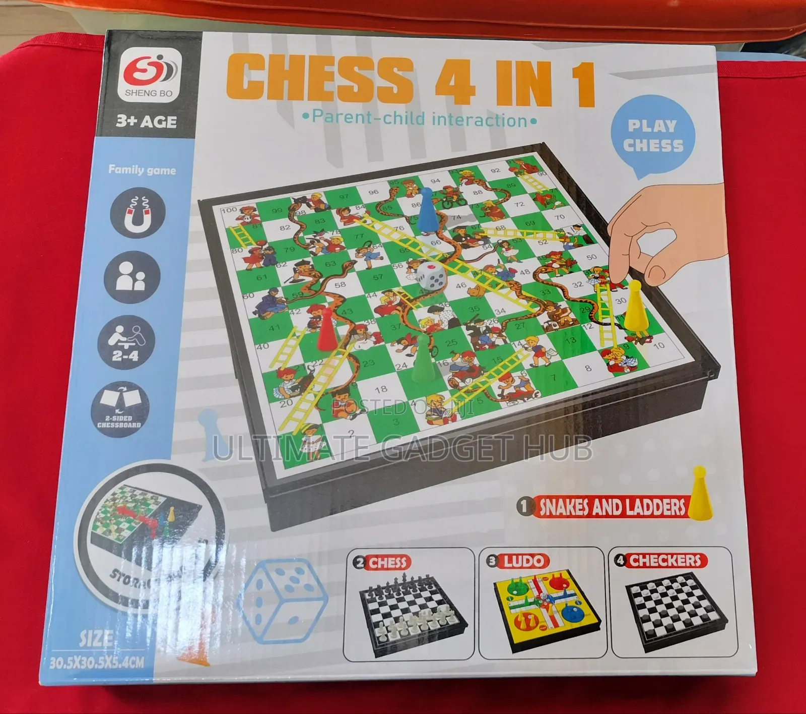 Board Games (4 in 1)Ludo,Chess,dami & Snake Ladder Board